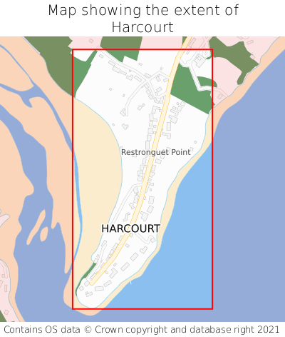 Map showing extent of Harcourt as bounding box