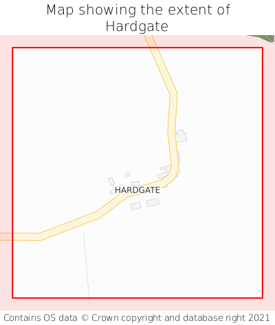 Map showing extent of Hardgate as bounding box