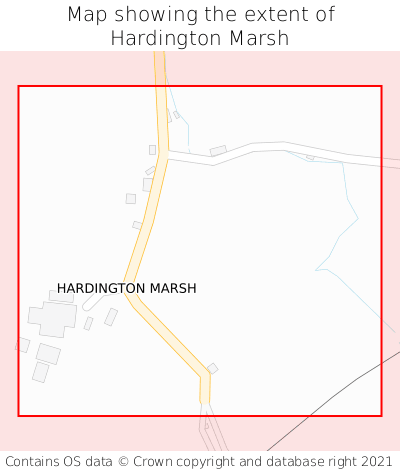 Map showing extent of Hardington Marsh as bounding box