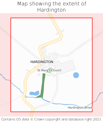 Map showing extent of Hardington as bounding box
