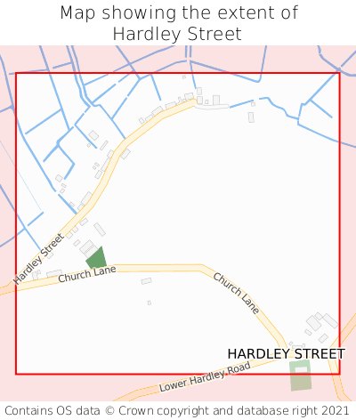 Map showing extent of Hardley Street as bounding box