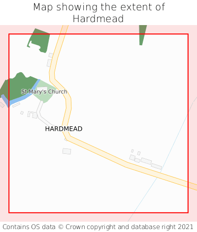 Map showing extent of Hardmead as bounding box
