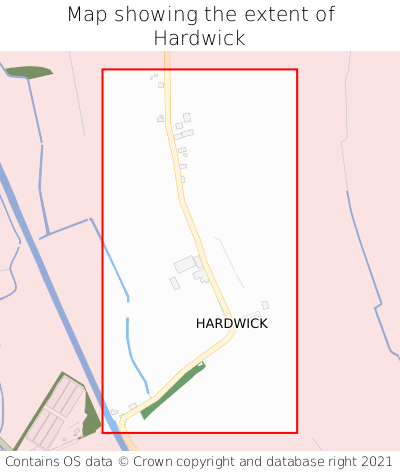 Map showing extent of Hardwick as bounding box