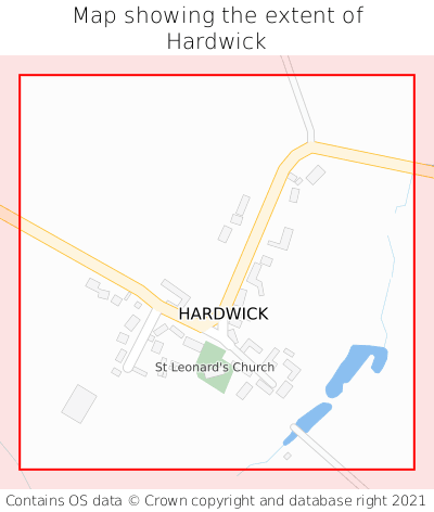 Map showing extent of Hardwick as bounding box