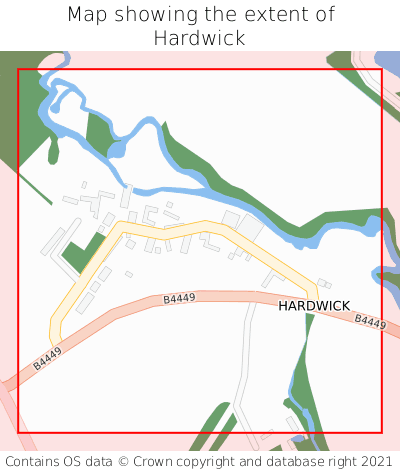 Map showing extent of Hardwick as bounding box