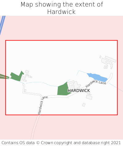 Map showing extent of Hardwick as bounding box