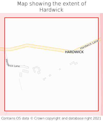 Map showing extent of Hardwick as bounding box