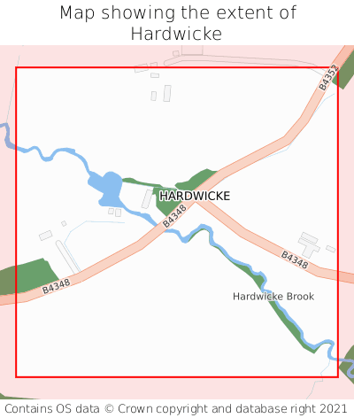 Map showing extent of Hardwicke as bounding box