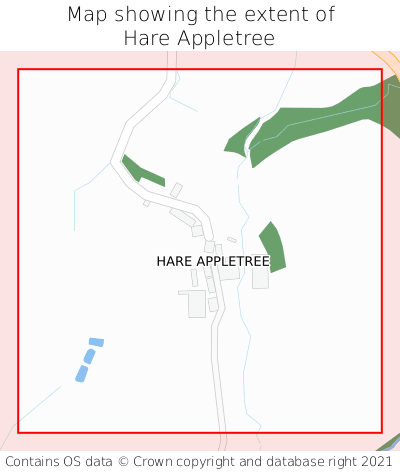 Map showing extent of Hare Appletree as bounding box