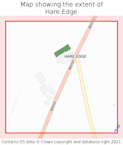 Map showing extent of Hare Edge as bounding box