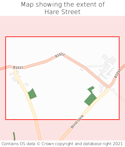 Map showing extent of Hare Street as bounding box