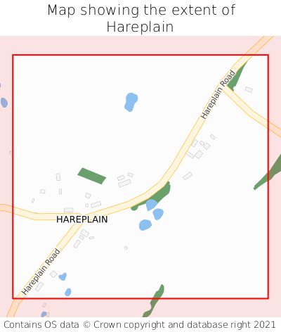 Map showing extent of Hareplain as bounding box