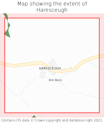 Map showing extent of Haresceugh as bounding box