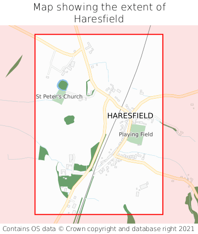 Map showing extent of Haresfield as bounding box