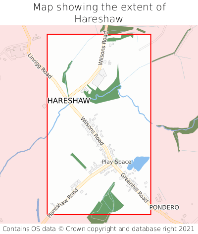 Map showing extent of Hareshaw as bounding box