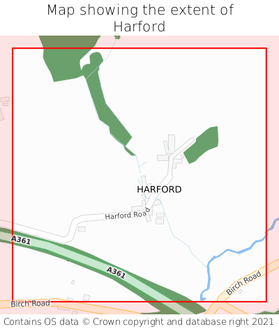 Map showing extent of Harford as bounding box