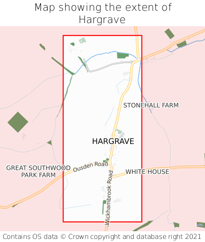 Map showing extent of Hargrave as bounding box