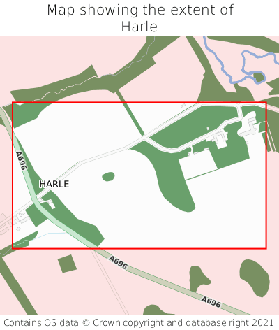 Map showing extent of Harle as bounding box