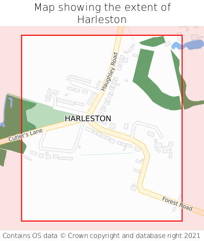 Map showing extent of Harleston as bounding box