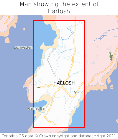 Map showing extent of Harlosh as bounding box
