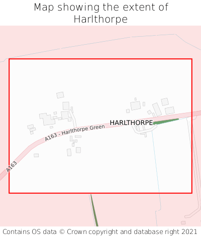 Map showing extent of Harlthorpe as bounding box
