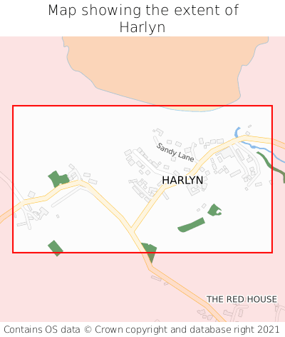 Map showing extent of Harlyn as bounding box