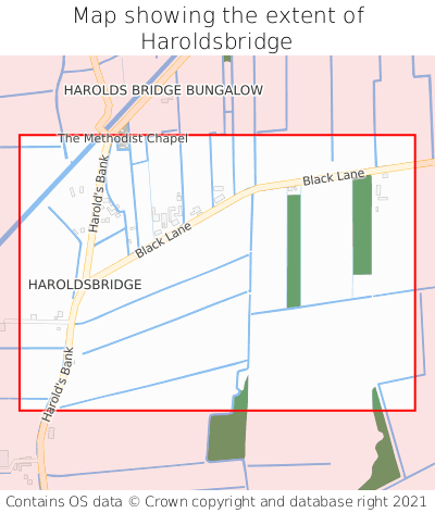 Map showing extent of Haroldsbridge as bounding box