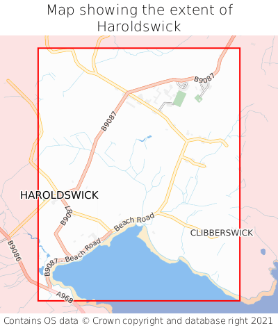 Map showing extent of Haroldswick as bounding box
