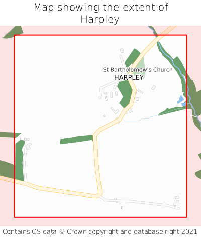 Map showing extent of Harpley as bounding box
