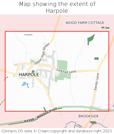 Map showing extent of Harpole as bounding box