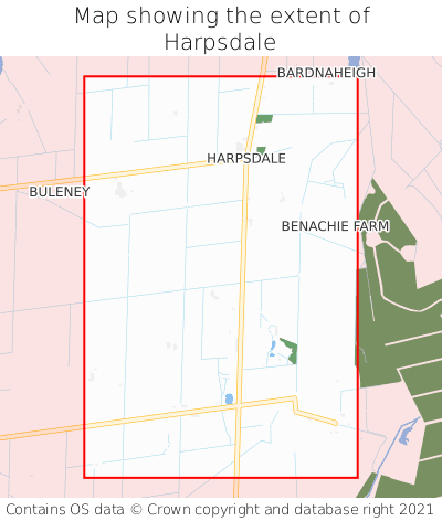 Map showing extent of Harpsdale as bounding box