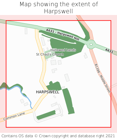 Map showing extent of Harpswell as bounding box