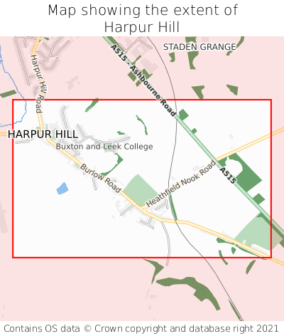 Map showing extent of Harpur Hill as bounding box