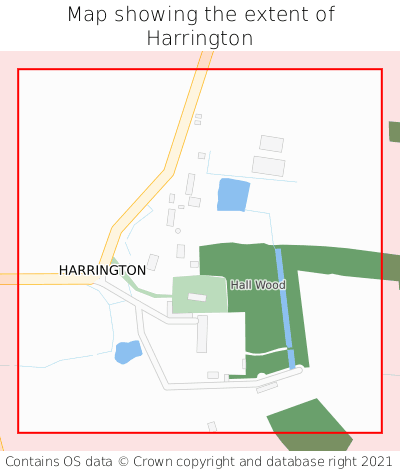 Map showing extent of Harrington as bounding box