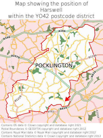 Map showing location of Harswell within YO42