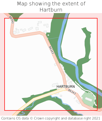 Map showing extent of Hartburn as bounding box