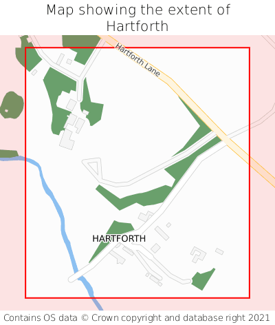 Map showing extent of Hartforth as bounding box