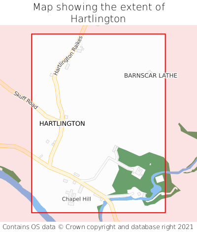 Map showing extent of Hartlington as bounding box