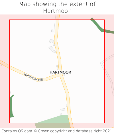 Map showing extent of Hartmoor as bounding box