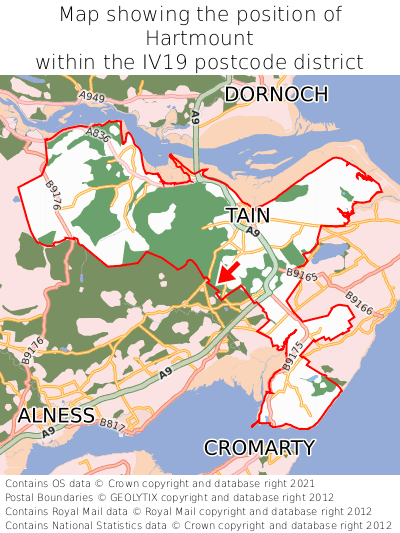 Map showing location of Hartmount within IV19