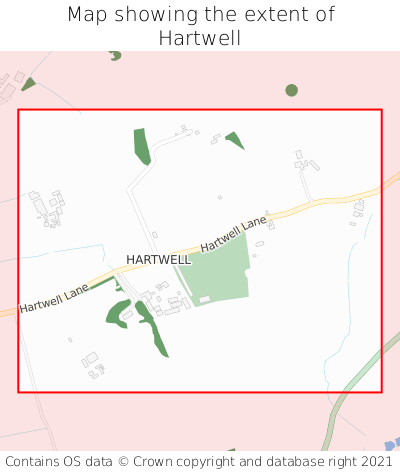 Map showing extent of Hartwell as bounding box