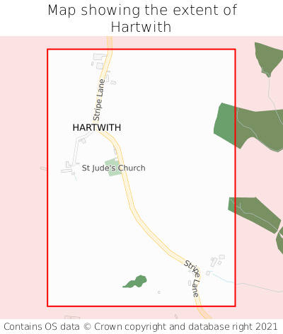 Map showing extent of Hartwith as bounding box