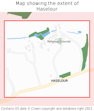 Map showing extent of Haselour as bounding box