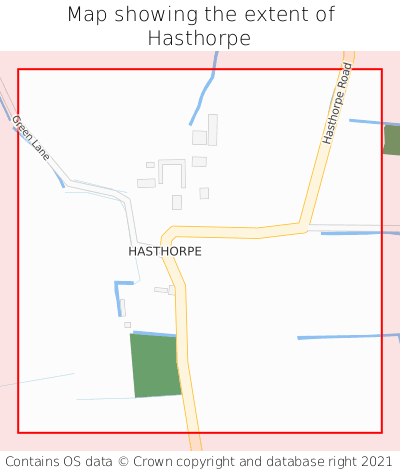 Map showing extent of Hasthorpe as bounding box