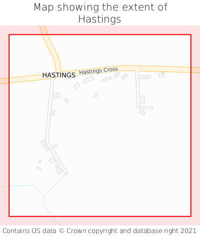 Map showing extent of Hastings as bounding box