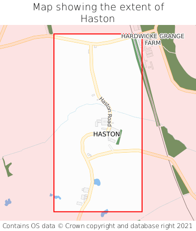 Map showing extent of Haston as bounding box