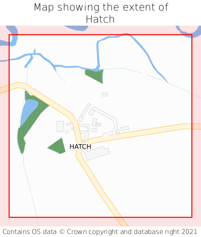 Map showing extent of Hatch as bounding box