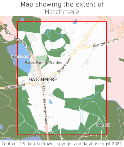 Map showing extent of Hatchmere as bounding box