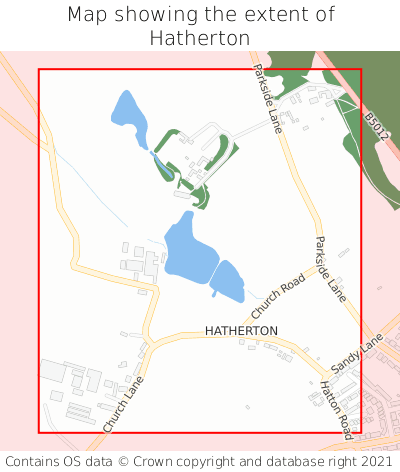 Map showing extent of Hatherton as bounding box