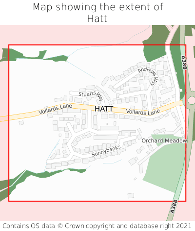 Map showing extent of Hatt as bounding box